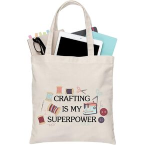 BDPWSS Sewing Gift For Women Sewing Lover Gift Crafting Is My Superpower Sewing Tote Bag Sewing Machine Crafting Lover Gift in Kuwait