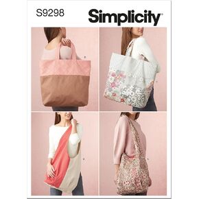Simplicity Market and Grocery Tote Bag Packet, Code 9298 Only Sewing Pattern, One Size Only, White in Saudi Arabia