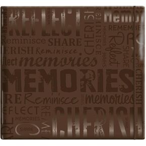 ألبوم قصاصات MCS MBI مقاس 13.5 × 12.5 بوصة منقوش عليه تعبيرات لامعة مع صفحات مقاس 12 × 12 بوصة، بني، "ذكريات" منقوشة (848122) in Kuwait