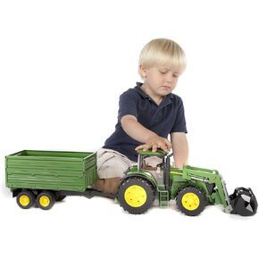 Bruder 09828 John Deere 7R 350 with frontloader and Trailer in Saudi Arabia
