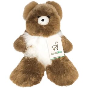 Soft and Cuddly Baby Alpaca Teddy Bear - 9 inch. Premium Alpaca Stuffed Animal Handmade on Genuine Alpaka Fur. Cute Bear (9 inches, Beige)