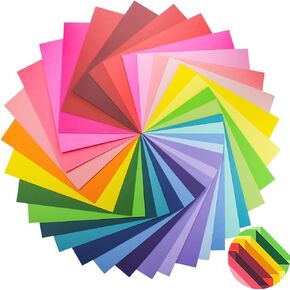 100 Pack Heavy Paper Colored Cardstock Front Back Different Color Codes 250 GSM for Cricut, Scrapbook, Paper Crafting,School Office Supplies (100)