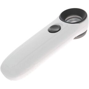 Handheld 40x High Power Hand Held Magnifier Magnifying Glass with 2-LED Light (White with Black) in Saudi Arabia