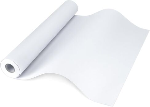 DLOnline 17.3 Inch x 82 Feet(44cm x 25m) White Drawing Paper Roll Painting Paper, Art Easel Paper Roll Replacement, for Bulletin, Wall Art, Painting, Watercolors, Pencils, Chalk, Gift Wrap in Kuwait