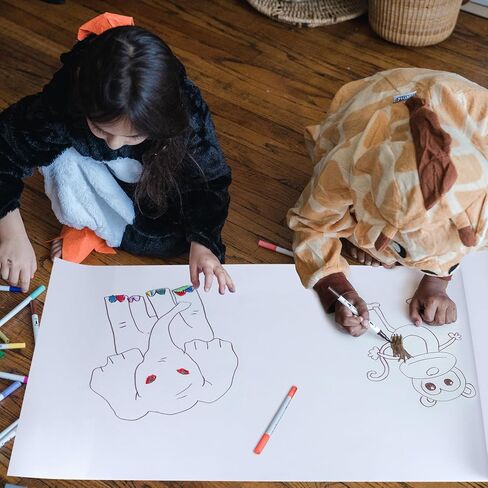 DLOnline 17.3 Inch x 82 Feet(44cm x 25m) White Drawing Paper Roll Painting Paper, Art Easel Paper Roll Replacement, for Bulletin, Wall Art, Painting, Watercolors, Pencils, Chalk, Gift Wrap in Kuwait