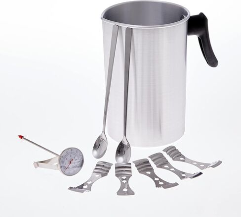 مجموعة صناعة الشموع من أولورفيلا، مذيب الشمع لصنع الشموع، وعاء ذوبان الشمع، لوازم صنع الشموع، إبريق صب الشموع مع حوامل فتيل الشموع المعدنية in Kuwait