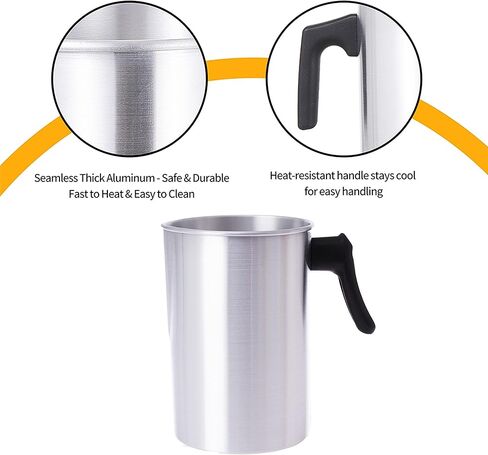 مجموعة صناعة الشموع من أولورفيلا، مذيب الشمع لصنع الشموع، وعاء ذوبان الشمع، لوازم صنع الشموع، إبريق صب الشموع مع حوامل فتيل الشموع المعدنية in Kuwait