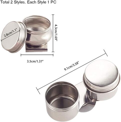 PH PandaHall Palette Cups of 2 Set, Double Dipper Palette Cup with Screw Lid and Clip, Single Palette Cup with Clip (25ml / 0.8 Oz) in Saudi Arabia
