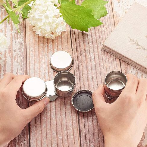 PH PandaHall Palette Cups of 2 Set, Double Dipper Palette Cup with Screw Lid and Clip, Single Palette Cup with Clip (25ml / 0.8 Oz) in Saudi Arabia
