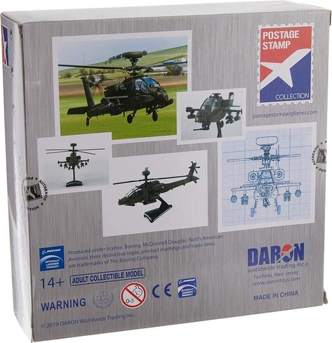 دارون طوابع بريدية بوينغ AH-64D اباتشي لونج بو بمقياس 1/100 نموذج عرض مصبوب مع حامل، مقاس M in Saudi Arabia