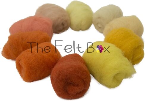 The Felt Box Needle Felting Wool Carded Batts Shade Pack 100 Grams 3.5 Oz -Black/White in Kuwait