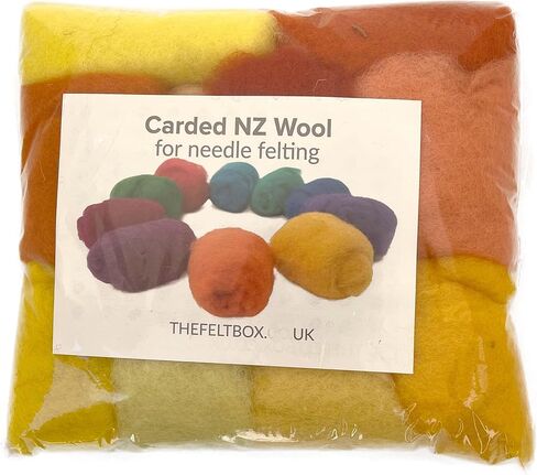 The Felt Box Needle Felting Wool Carded Batts Shade Pack 100 Grams 3.5 Oz -Black/White in Kuwait