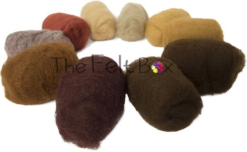 The Felt Box Needle Felting Wool Carded Batts Shade Pack 100 Grams 3.5 Oz -Black/White in Kuwait