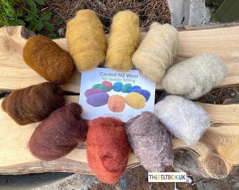 The Felt Box Needle Felting Wool Carded Batts Shade Pack 100 Grams 3.5 Oz -Black/White in Kuwait