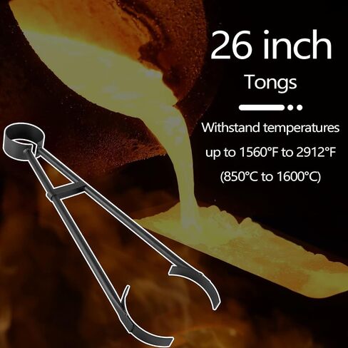 Bonbo Heavy Duty 26" Foundry Crucible Flask Tongs Casting Crucible Holder Universal Tong for Handling Graphite Refinery Crucibles for Melting Casting Refining Gold Silver Copper in Saudi Arabia