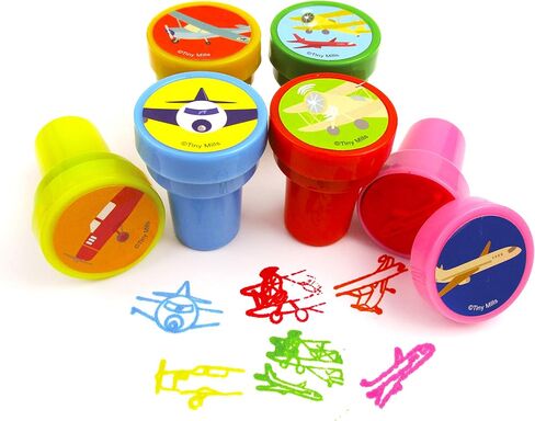 TINYMILLS 24 Pcs Airplane Stampers for Kids Birthday Party Favors Bag Stuffers Pinata Fillers Classroom Rewards Carnival Prizes Gifts in Saudi Arabia