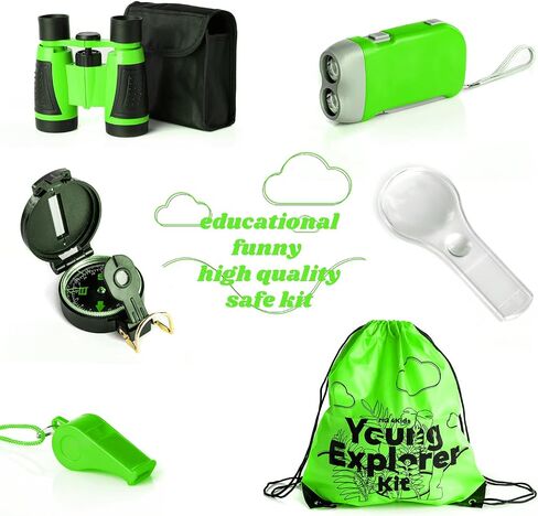 HQ 4KIDS BY: WE 4U - Outdoor Adventure Kit for Kids: Binoculars, Compass, Magnifying Glass & Flashlight. 3-12 Year Old Boys & Girls in Saudi Arabia
