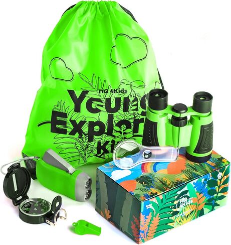 HQ 4KIDS BY: WE 4U - Outdoor Adventure Kit for Kids: Binoculars, Compass, Magnifying Glass & Flashlight. 3-12 Year Old Boys & Girls in Saudi Arabia