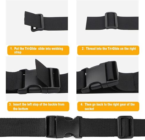 Buckles Strap 1 Inch: 16 PCS Side Release Buckle Plastic Clip, 6 Yard Nylon Webbing Straps, 16 PCS Tri-glide Slide Clip for DIY Making Luggage Strap, Nylon Webbing Straps, Pet Collar Backpack Repair in Kuwait