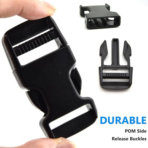 1 inch Buckles Straps Set with 10 Yards Nylon Webbing Strap,10 pcs Quick Side Release Plastic Buckle, 20 pcs Tri-glide Slide Clip for Luggage Strap, Backpack Replacement (Army Green) in Kuwait