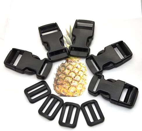 1 inch Buckles Straps Set with 10 Yards Nylon Webbing Strap,10 pcs Quick Side Release Plastic Buckle, 20 pcs Tri-glide Slide Clip for Luggage Strap, Backpack Replacement (Army Green) in Kuwait