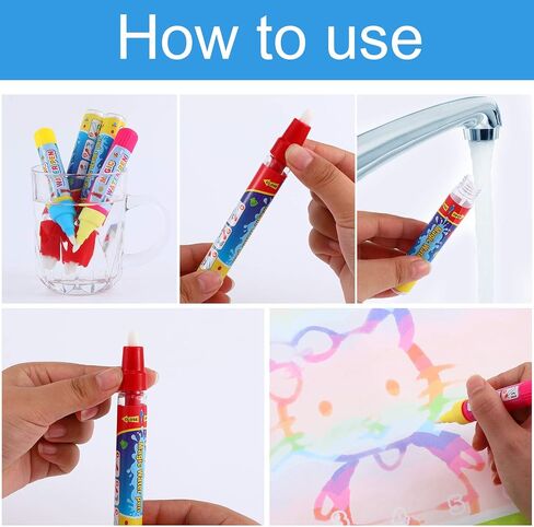 Outus 12 Pcs Water Doodle Pens Water Drawing Doodle Pens, Replacement Water Markers Pens for Book Toddlers Kids Doodle Mat Water in Saudi Arabia