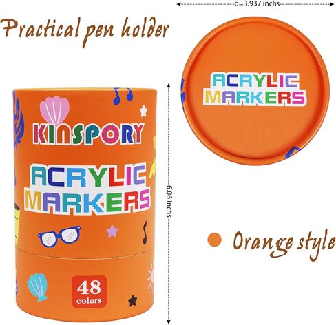 أقلام طلاء كينسبوري قابلة للغسل، 48 لونًا من أقلام تحديد الأكريليك، أقلام رسم تلوين فنية يدوية الصنع مع صندوق هدايا مبتكر للأطفال - وردي in Kuwait