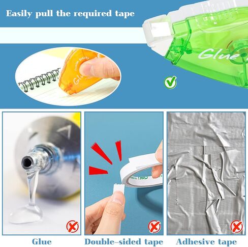 6 قطع بكرة شريط سكرابوكينغ مزدوجة الجوانب، شريط لاصق مزدوج الجوانب شريط لاصق شريط دوار للحرف اليدوية لوازم سجل القصاصات لتغليف الهدايا (0.32 بوصة × 26 قدم؛ 0.24 بوصة × 20 قدم) in Kuwait