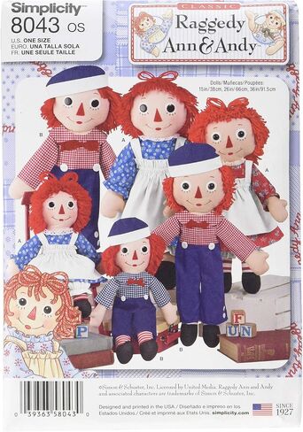 Simplicity US8043OS Raggedy Ann and Andy Doll Sewing Pattern Kit, Code 8043, One Size in Saudi Arabia