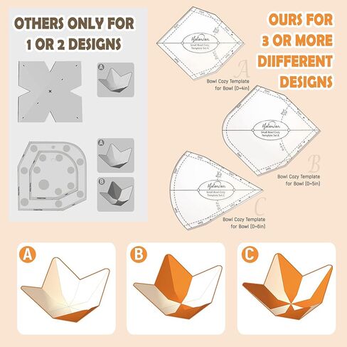 مجموعة مسطرة قطع قالب مريح من هالاندار، 3 قطع 8/10/12 بوصة من الأكريليك، قالب مسطرة خياطة اللحف مع تعليمات، 3 قلم قابل للذوبان في الماء، 15 حصيرًا غير قابل للانزلاق، 3 مقاطع لرف وعاء الطعام in Kuwait