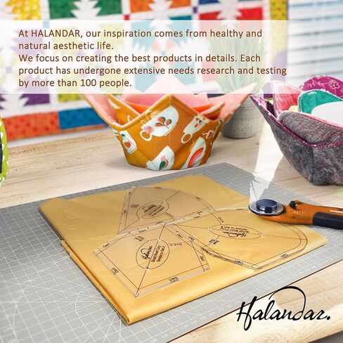 مجموعة مسطرة قطع قالب مريح من هالاندار، 3 قطع 8/10/12 بوصة من الأكريليك، قالب مسطرة خياطة اللحف مع تعليمات، 3 قلم قابل للذوبان في الماء، 15 حصيرًا غير قابل للانزلاق، 3 مقاطع لرف وعاء الطعام in Kuwait