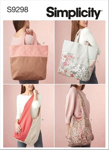 Simplicity Market and Grocery Tote Bag Packet, Code 9298 Only Sewing Pattern, One Size Only, White in Saudi Arabia
