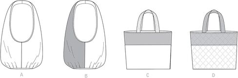 Simplicity Market and Grocery Tote Bag Packet, Code 9298 Only Sewing Pattern, One Size Only, White in Saudi Arabia