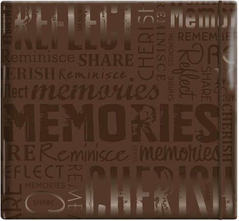 ألبوم قصاصات MCS MBI مقاس 13.5 × 12.5 بوصة منقوش عليه تعبيرات لامعة مع صفحات مقاس 12 × 12 بوصة، بني، "ذكريات" منقوشة (848122) in Kuwait