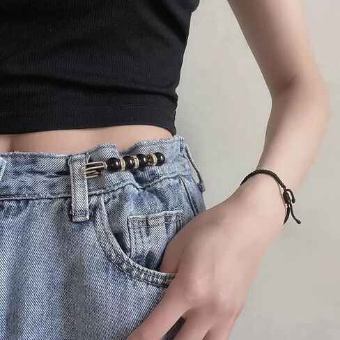 6 Pcs Pant Waist Tightener Reusable Waist Button Tightener Adjuster Jean Clips Pin Pearl Waist Brooch for Loose Jeans Clothing Dresses Women Instant Fit Button No Sewing Decoration Accessories in Kuwait