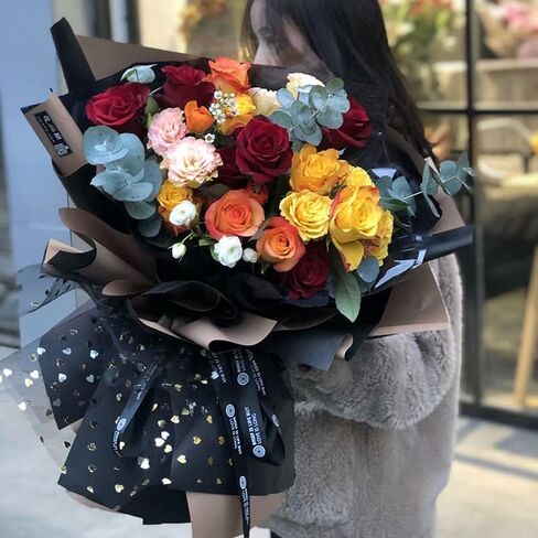 XICHEN 20 Sheets/Solid color Korean style waterproof Colors Flower Wrapping Paper,Florist Bouquet Paper,DIY Crafts,gift wrapping paper ouya paper58 x 58cm/22.8x 22.8 inch (Red) in Kuwait