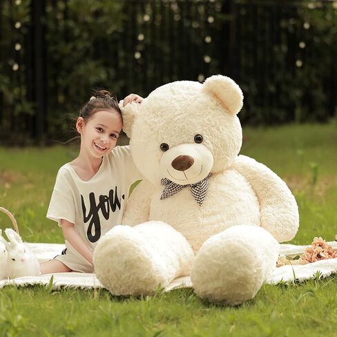 Poutmac 47 inch Giant Teddy Bear Stuffed Animal Brown Big Plush Teddy Bear Valentine's Gift for Girlfriend Soft Stuffed Bear Animals for Christmas,Birthday,Mother's Day in Kuwait