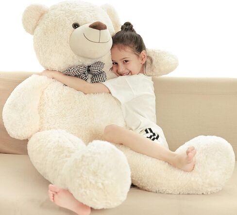 Poutmac 47 inch Giant Teddy Bear Stuffed Animal Brown Big Plush Teddy Bear Valentine's Gift for Girlfriend Soft Stuffed Bear Animals for Christmas,Birthday,Mother's Day in Kuwait