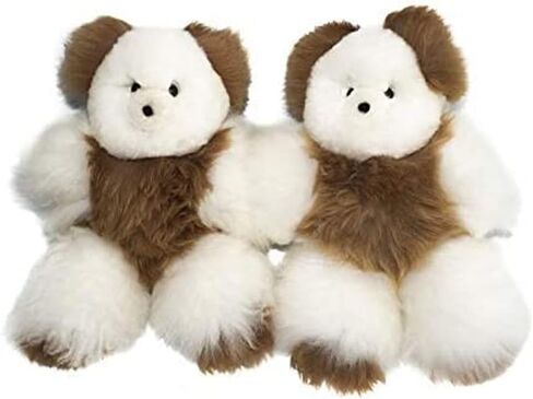 Soft and Cuddly Baby Alpaca Teddy Bear - 9 inch. Premium Alpaca Stuffed Animal Handmade on Genuine Alpaka Fur. Cute Bear (9 inches, Beige) in Kuwait