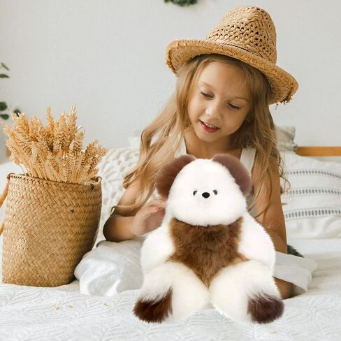 Soft and Cuddly Baby Alpaca Teddy Bear - 9 inch. Premium Alpaca Stuffed Animal Handmade on Genuine Alpaka Fur. Cute Bear (9 inches, Beige) in Kuwait