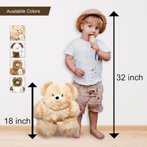Soft and Cuddly Baby Alpaca Teddy Bear - 9 inch. Premium Alpaca Stuffed Animal Handmade on Genuine Alpaka Fur. Cute Bear (9 inches, Beige) in Kuwait