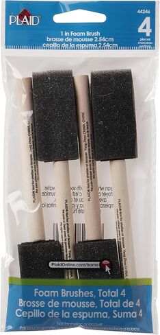Plaid Foam Brushes 1-Inch, 44246 (4-Piece) , Black in Saudi Arabia