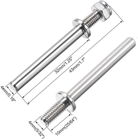 uxcell 5/32 Inch Diameter x 1.7 Inch Length Landing Gear Steel Axle Shaft Drive Axle with Nuts for RC Airplane - 2PCS in Saudi Arabia