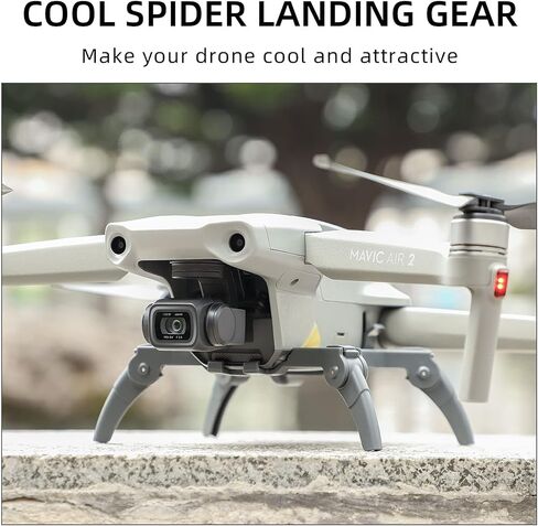 عنكبوت جهاز الهبوط، دعامة قابلة للطي، ساق جهاز الهبوط لـ DJI Mavic AIR 2S/AIR 2، حامل ملحقات الطائرة بدون طيار خفيف الوزن وواقي موسع الارتفاع (رمادي) in Saudi Arabia