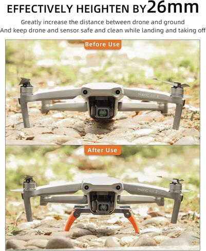 عنكبوت جهاز الهبوط، دعامة قابلة للطي، ساق جهاز الهبوط لـ DJI Mavic AIR 2S/AIR 2، حامل ملحقات الطائرة بدون طيار خفيف الوزن وواقي موسع الارتفاع (رمادي) in Saudi Arabia