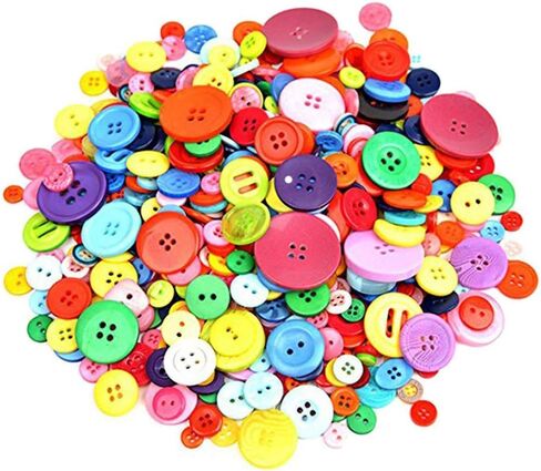 باكسيانغو 600-700 قطعة من ازرار الراتنج بالوان واشكال متنوعة للحرف اليدوية وديكورات الخياطة، فتحتان و4 فتحات in Kuwait