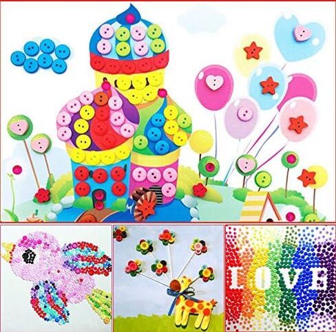 باكسيانغو 600-700 قطعة من ازرار الراتنج بالوان واشكال متنوعة للحرف اليدوية وديكورات الخياطة، فتحتان و4 فتحات in Kuwait