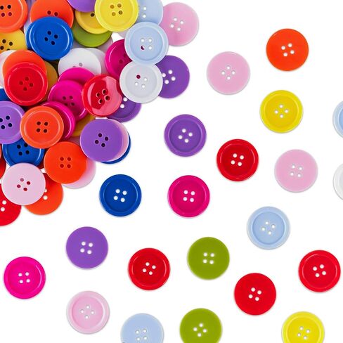 100 حزمة من أزرار الخياطة المسطحة مقاس 1 بوصة ملونة للفنون والحرف اليدوية، والملابس العصرية، والمشروعات اليدوية (متنوعة) in Kuwait