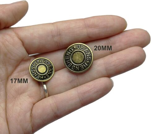 Arokimi Jeans Buttons Replacement, Instant No Sew Buttons for Pants with Tool,17MM in Kuwait
