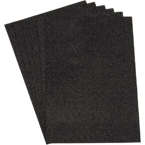 Glitter Soft Felt Fabric Sheets Acrylic Craft Sheets [for DIY Craft Hobby Hair Bow Costumes Decorations] - 11.8 x 7.8 Inch/Black / 6PCS